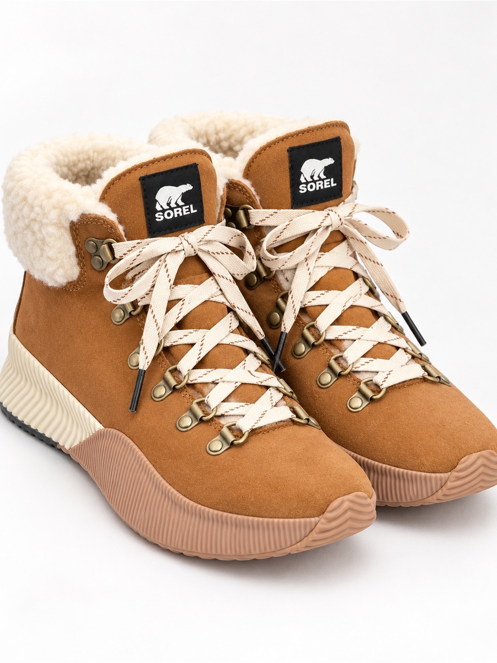 SOREL Brown Waterproof Suede Shearling-Lined Ankle Boots Women’s Size 8